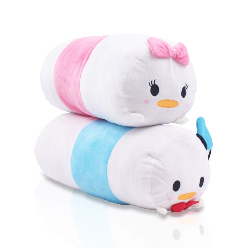 Finex 2 Pcs Set Ducky Boy and Girl Plush Travel Pillow Stackable Long Cushion for Long Flight car Ride Cruise - Image 1
